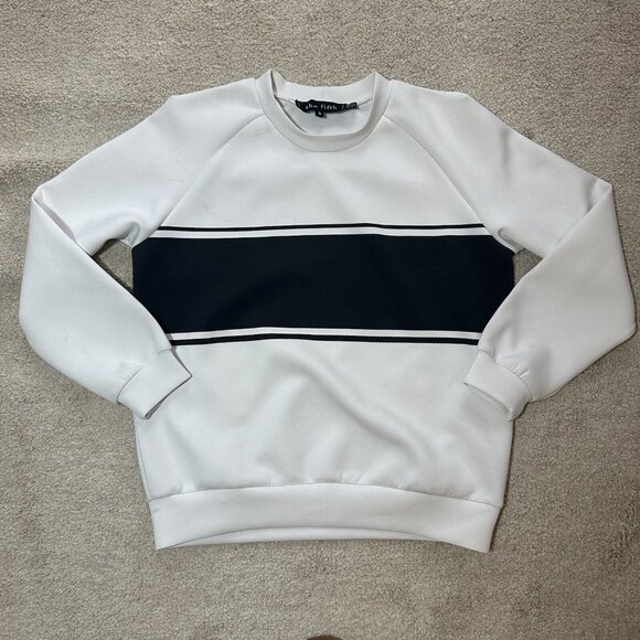 The Fifth Women’s Small Sweater Black And White Stripe Oversized - Light Marks - Picture 15 of 16